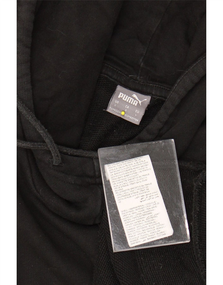 Женский джемпер с капюшоном PUMA UK 16, большой черный, хлопок с цветными блоками