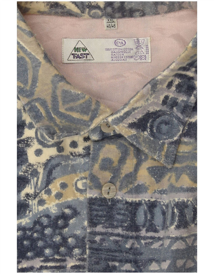 Мужская фланелевая рубашка C & A 2XL, синяя, хлопок с геометрическим рисунком
