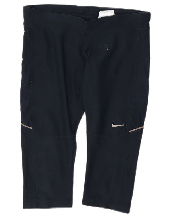 Женские леггинсы-капри Nike Dri Fit UK 10, маленькие темно-синие, полиэстер
