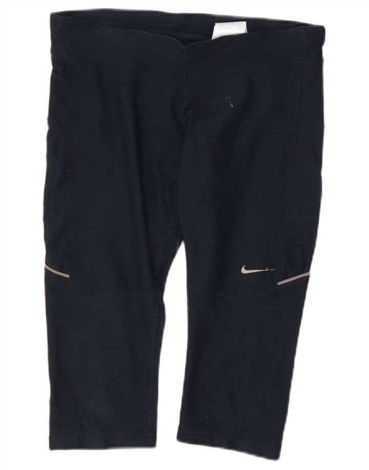 Женские леггинсы-капри Nike Dri Fit UK 10, маленькие темно-синие, полиэстер