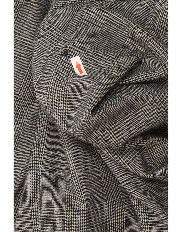 Винтажный женский пиджак с длинным рукавом, Великобритания, 18 XL, серый с узором «гусиные лапки»