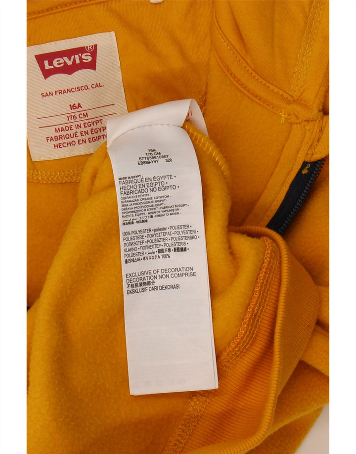 LEVI'S Girls Hooded Fleece Jacket 15-16 Years Yellow Polyester