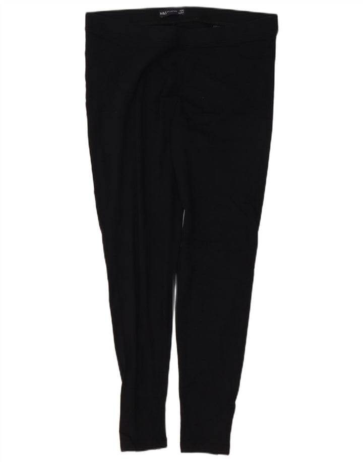 Женские леггинсы MARKS & SPENCER UK 14, большие черные, хлопковые