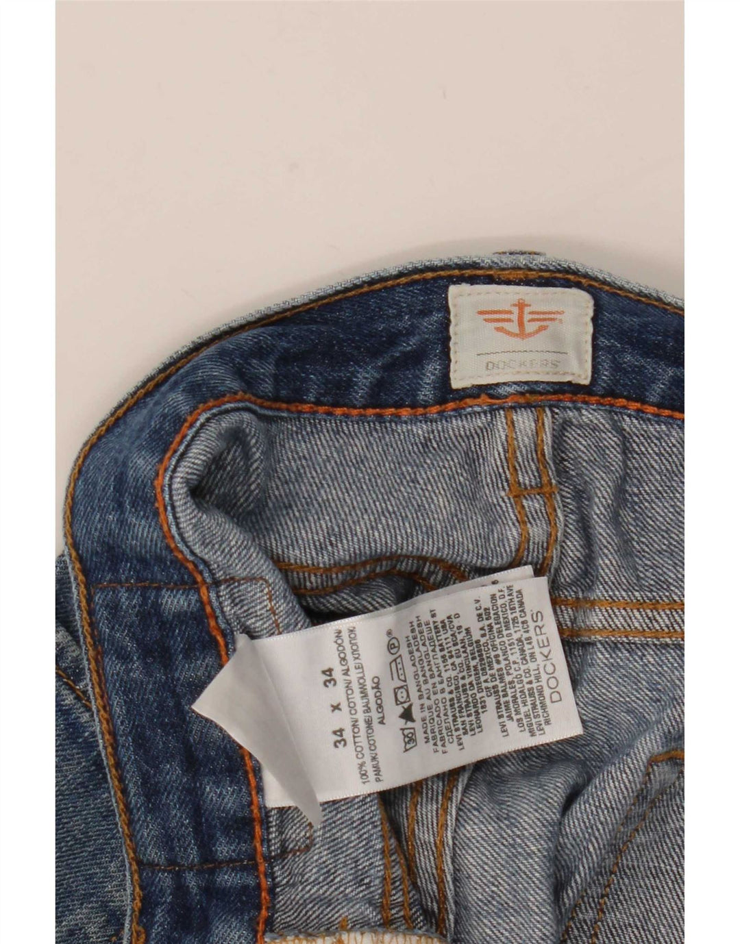 Мужские прямые джинсы Dockers W34 L34, синий хлопок