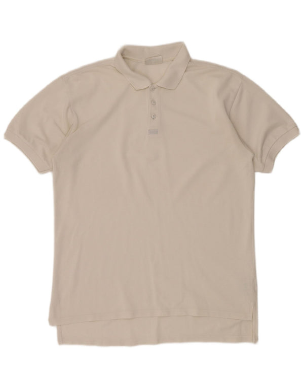 Мужская рубашка-поло ADIDAS UK 44/46, большая белая, хлопок