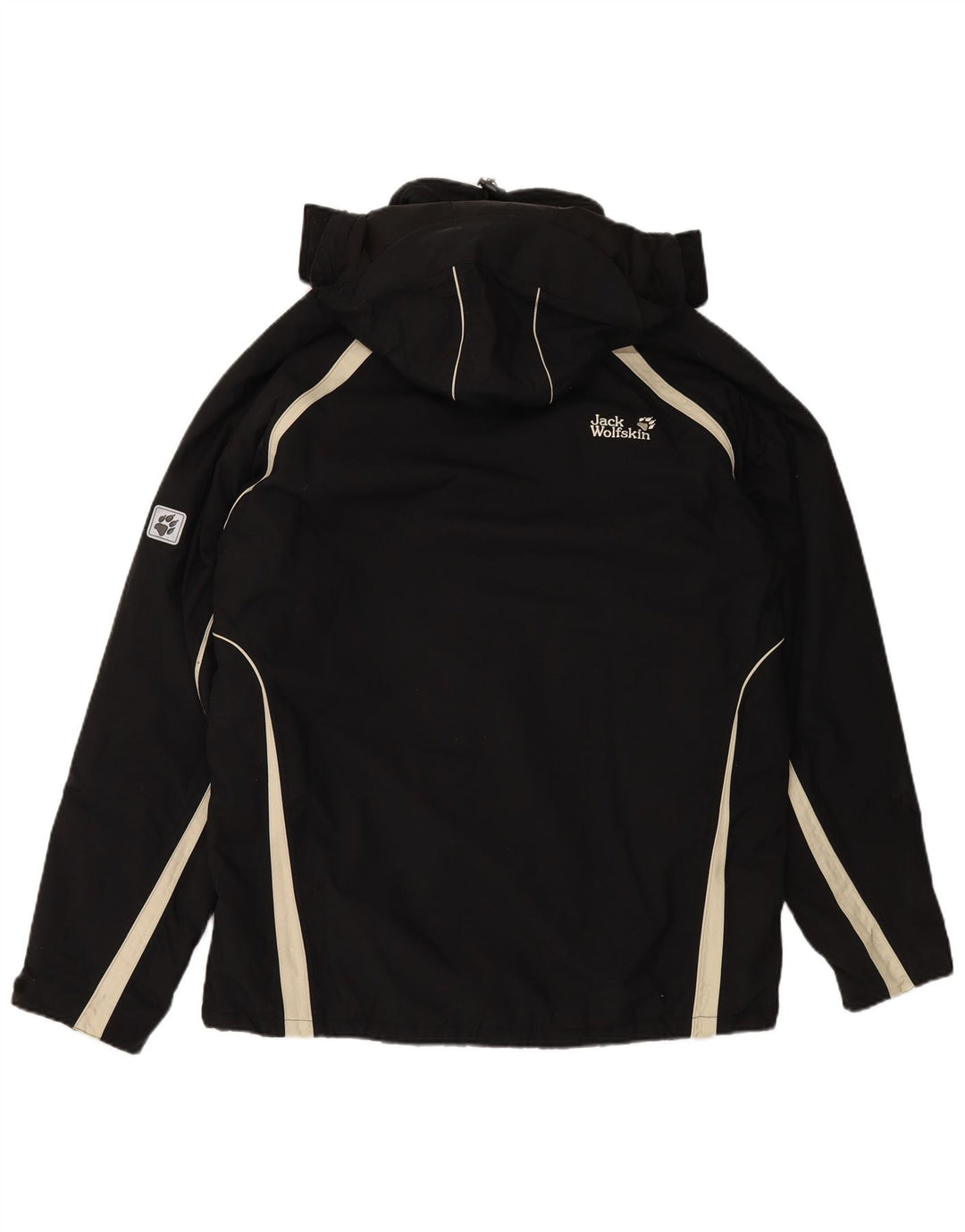 Мужская ветровка с капюшоном JACK WOLFSKIN UK 44 XL, черная с цветными блоками