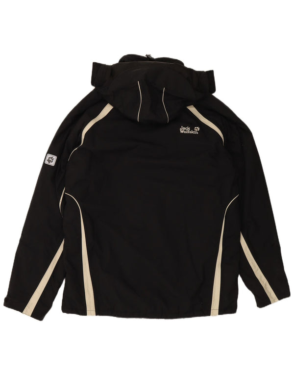 Мужская ветровка с капюшоном JACK WOLFSKIN UK 44 XL, черная с цветными блоками