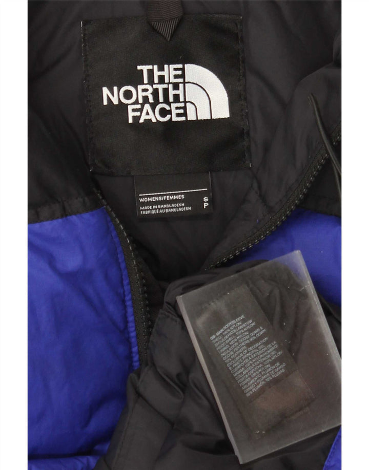 Женская стеганая куртка оверсайз The North Face UK 10, маленькая синяя с цветными блоками