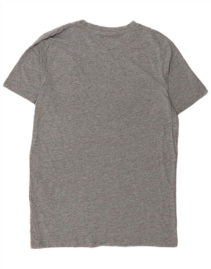 Мужская футболка с рисунком JACK & JONES, хлопковый топ среднего серого цвета