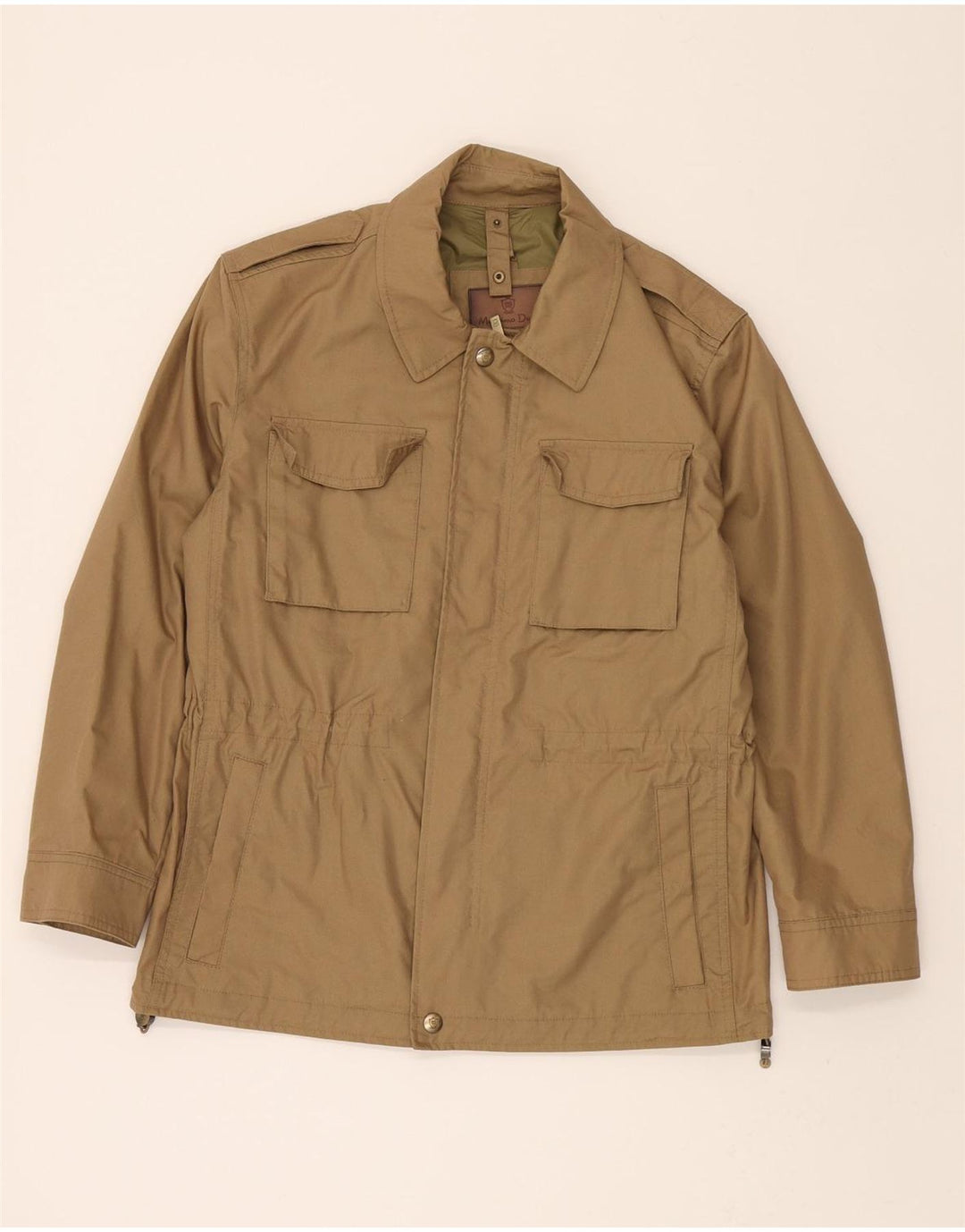 MASSIMO DUTTI Womens Military Jacket UK 14 Medium Beige Cotton Vintage Massimo Dutti and Second-Hand Massimo Dutti from Messina Hembry 