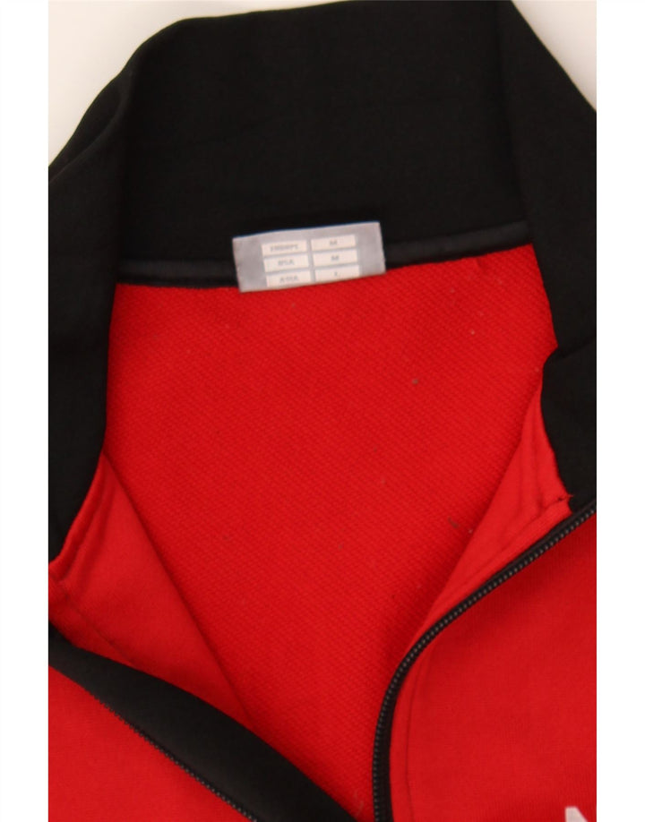 HUMMEL Mens Graphic Zip Neck Sweatshirt Jumper Medium Red Colourblock Vintage Hummel and Second-Hand Hummel from Messina Hembry 