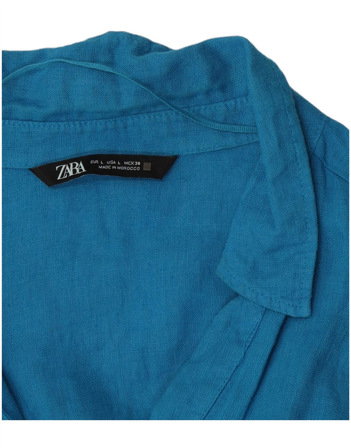 Женская рубашка-пуловер ZARA UK 16, большая синяя