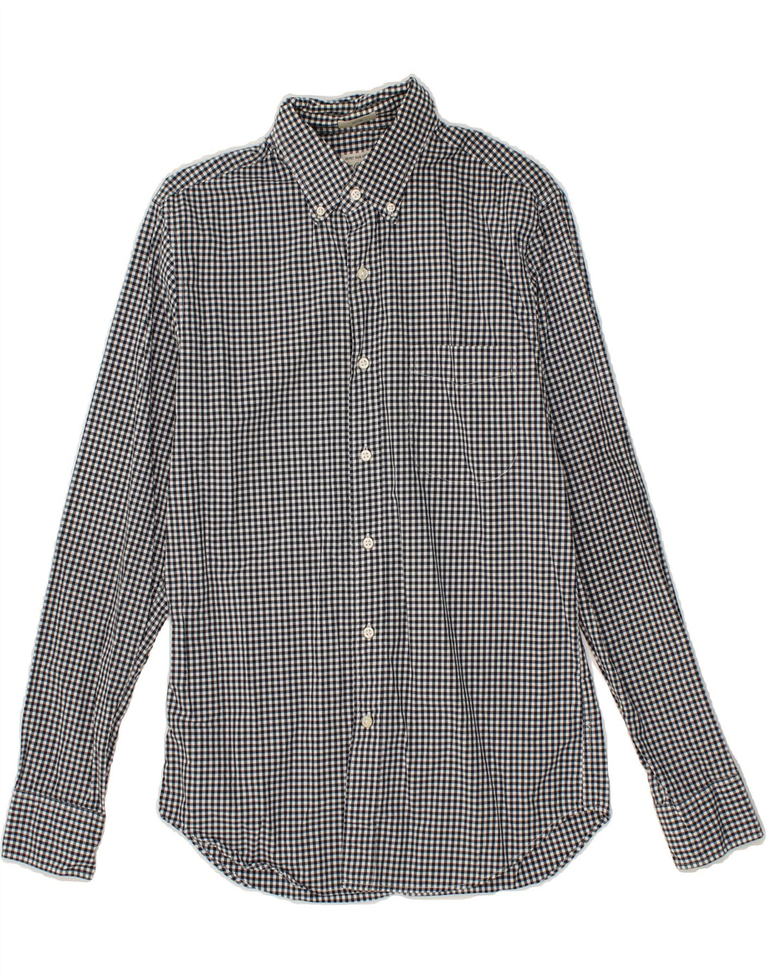 J. CREW Mens Slim Shirt Small Navy Blue Gingham Cotton Vintage J. Crew and Second-Hand J. Crew from Messina Hembry 