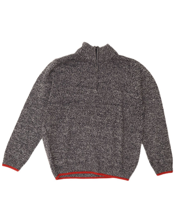 Atlas For Men Mens Zip Neck Jumper Sweater XL Navy Blue Flecked Acrylic