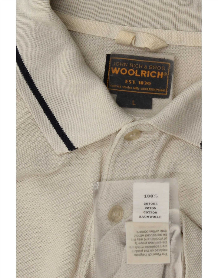 Мужская рубашка-поло Woolrich, большая бежевая, хлопок