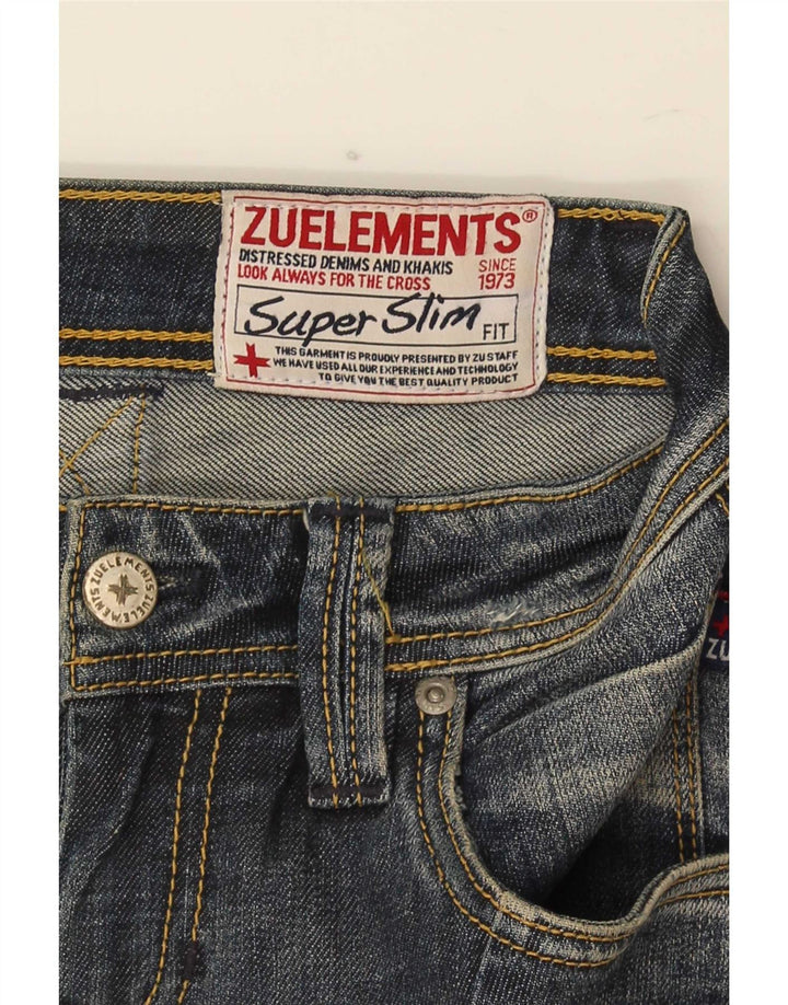 Женские потертые джинсы скинни Zu Elements W26 L31, синий хлопок