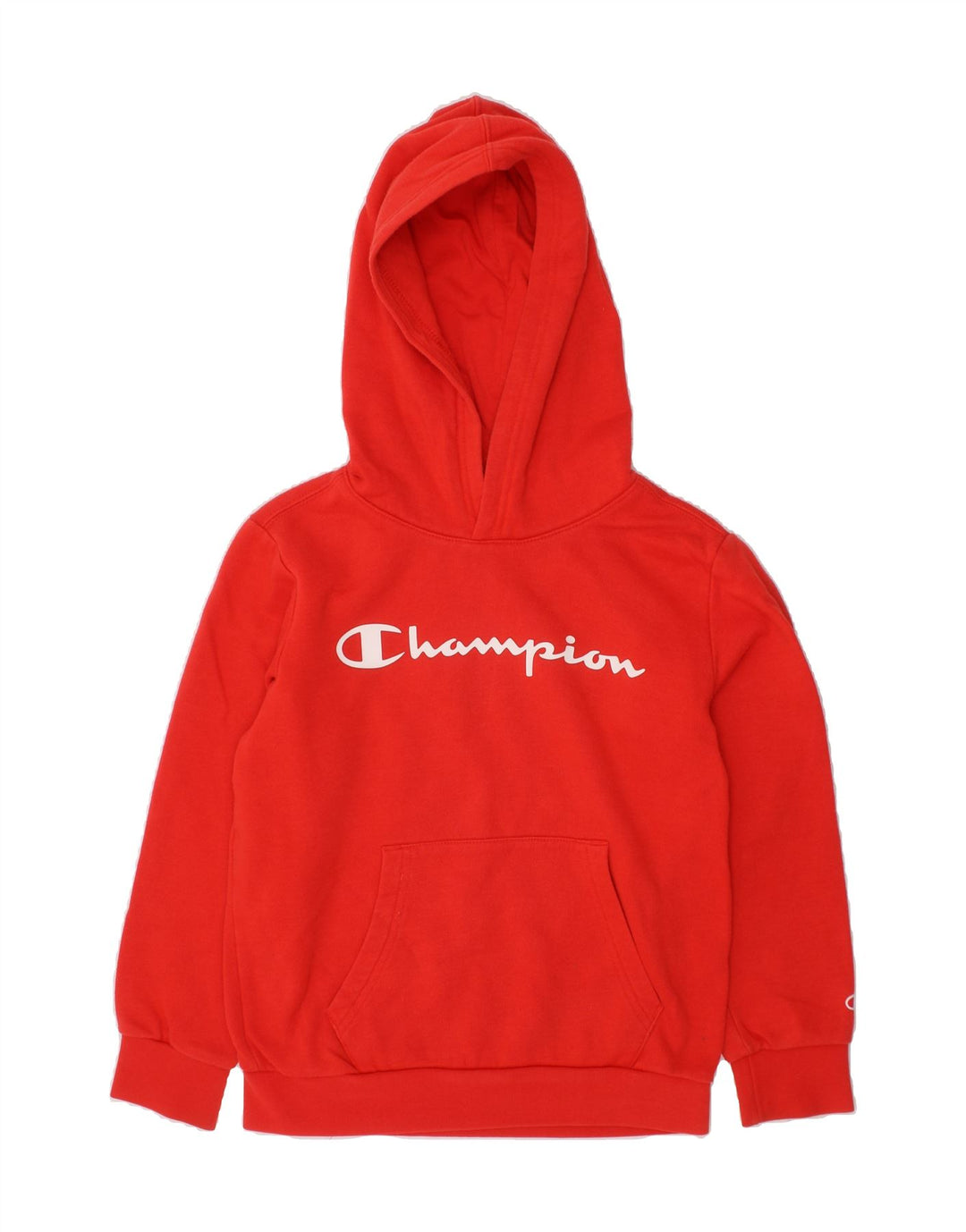 CHAMPION Boys Graphic Hoodie Jumper 7-8 Years Red Vintage Champion and Second-Hand Champion from Messina Hembry 