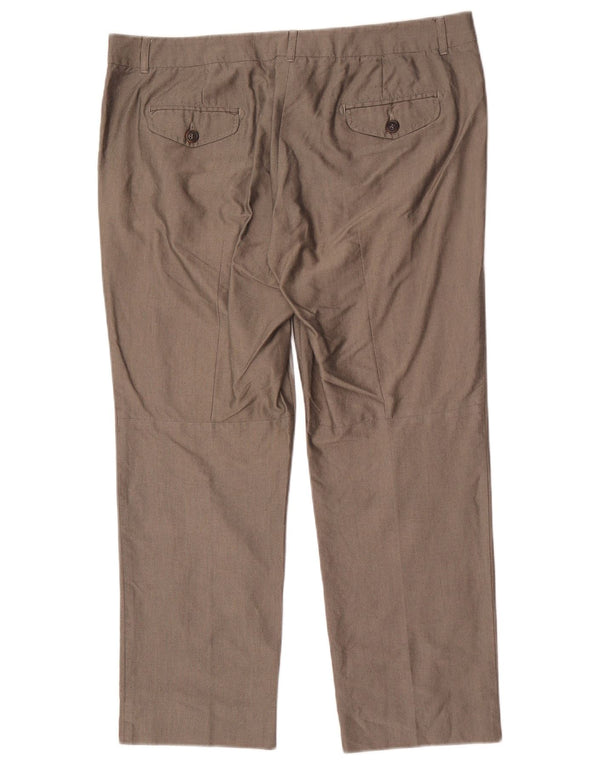 Женские прямые брюки чинос Max Mara UK 16, большие W36 L27, серый хлопок