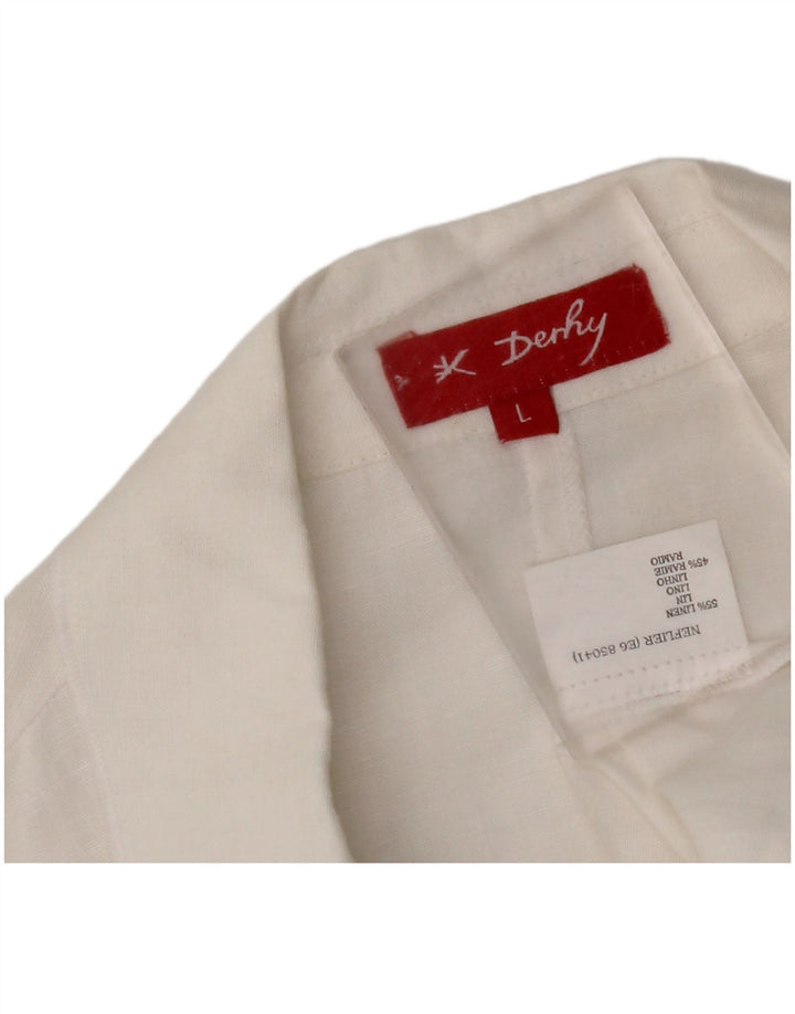 Женский кардиган DERBY UK 14, большой белый цветочный узор Ramie