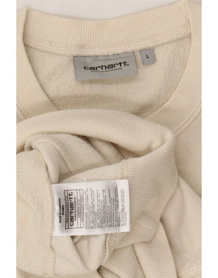 Мужской свитшот Carhartt, большой хлопковый бежевый джемпер