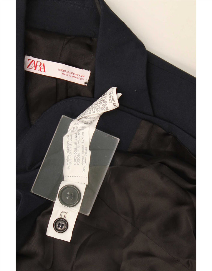 Женский пиджак оверсайз с 2 пуговицами Zara UK 6 XS Темно-синий из вискозы