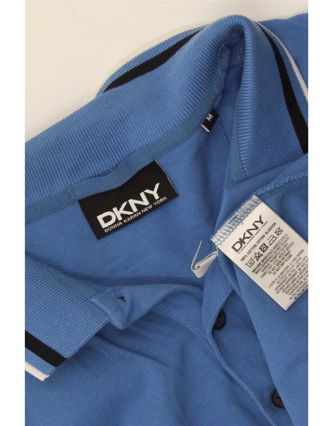 Мужская рубашка-поло Dkny из хлопка в синюю полоску средней длины