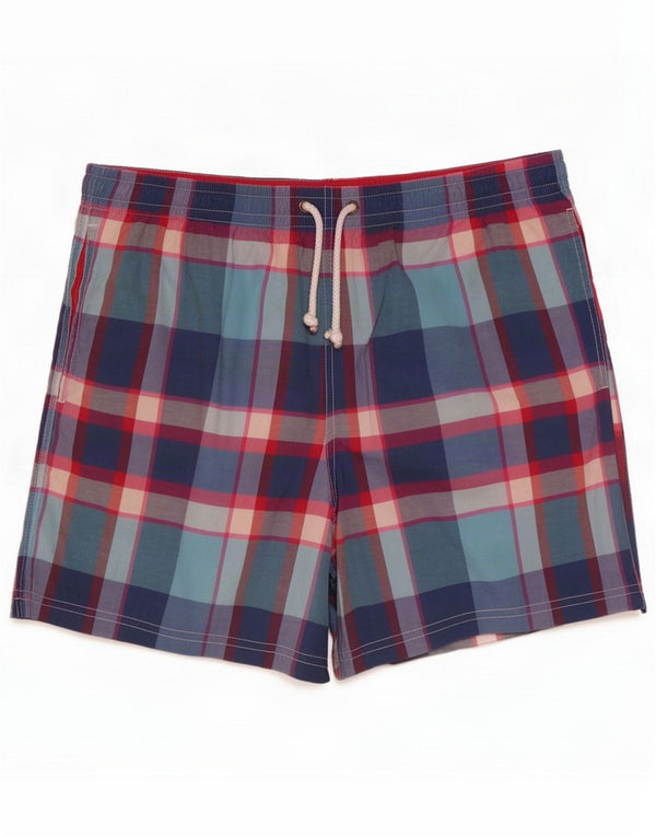Massimo Dutti Mens Swimming Shorts Large Multicoloured Plaid Polyester