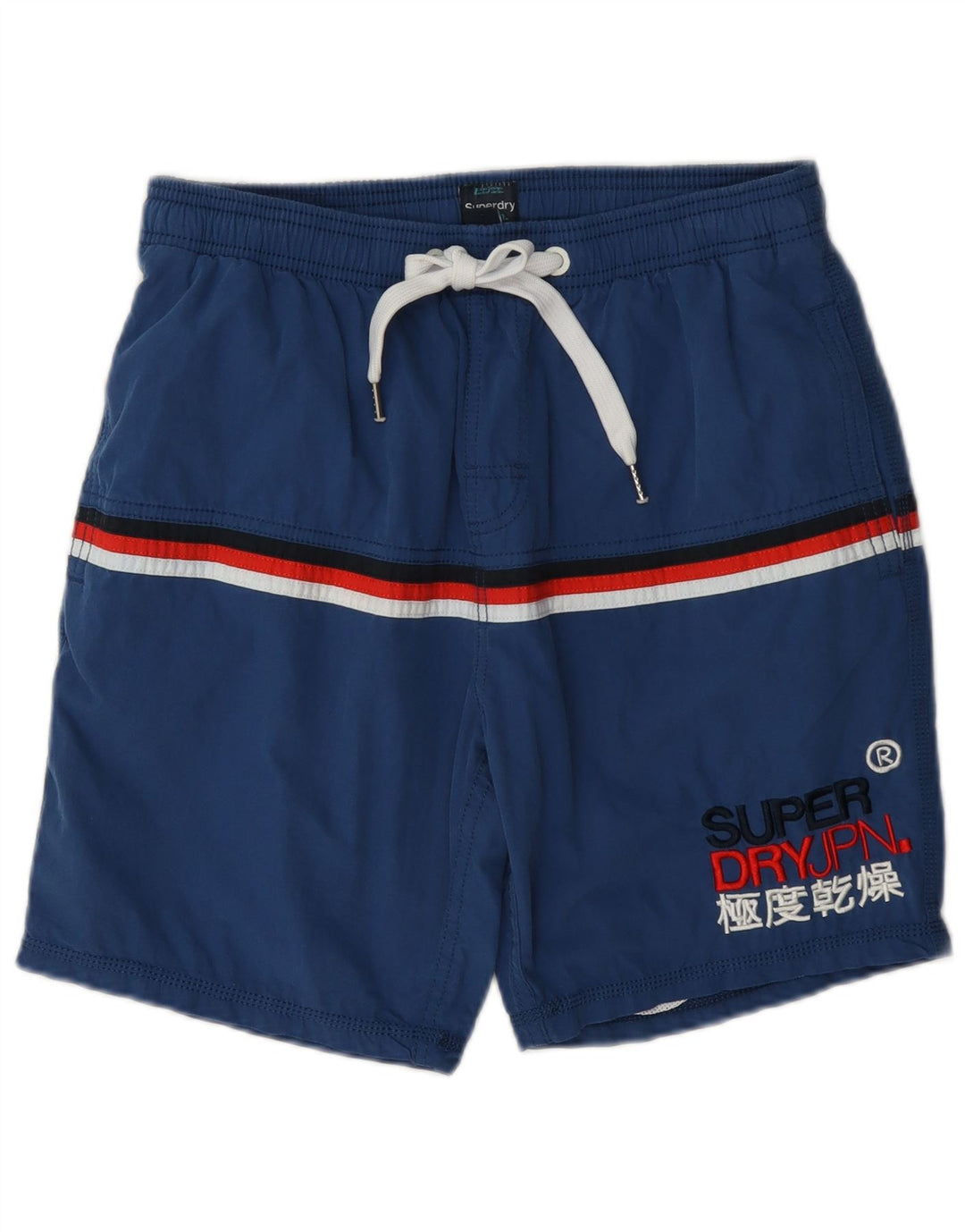 Superdry Мужские шорты для плавания с рисунком, средний темно-синий, хлопок с цветными блоками