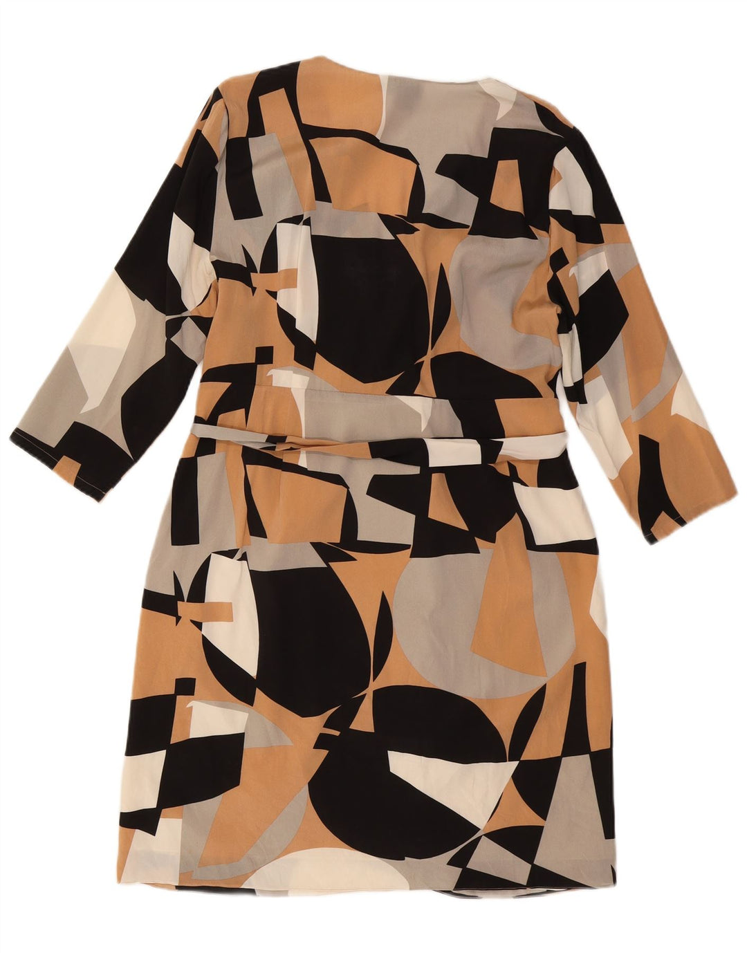 Женское платье-футляр DKNY с рукавом 3/4, Великобритания, 14, большое, разноцветное, с геометрическим рисунком