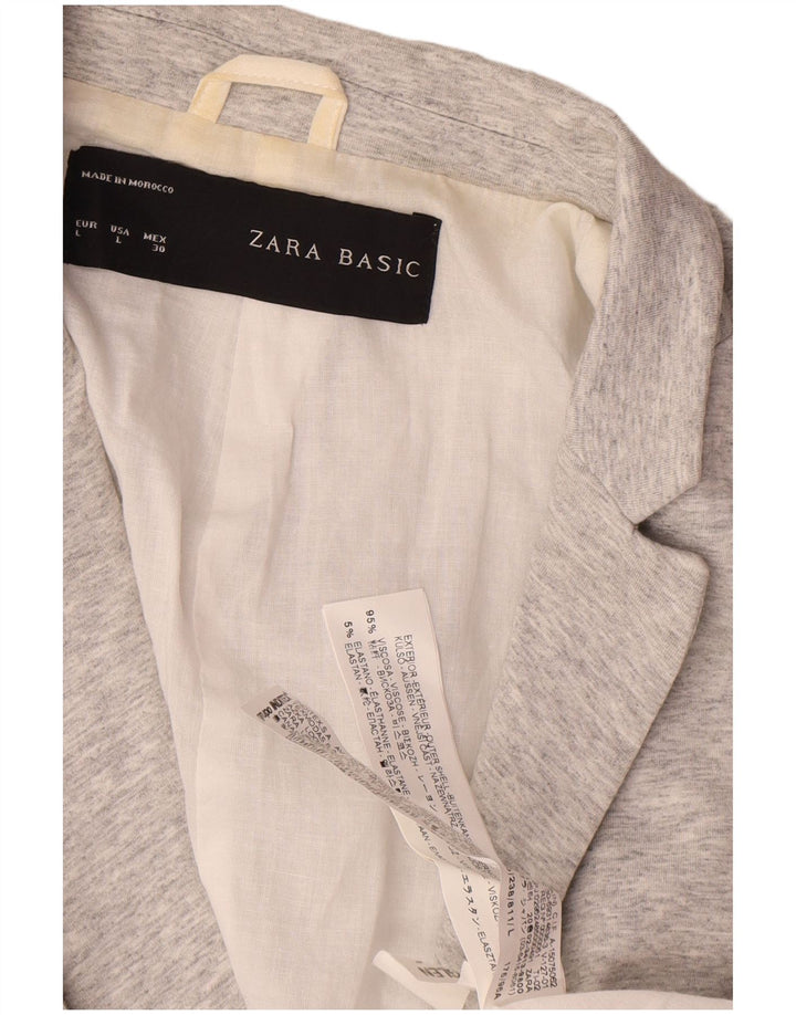Женский пиджак на 1 пуговице Zara UK 14, большой серый вискоза