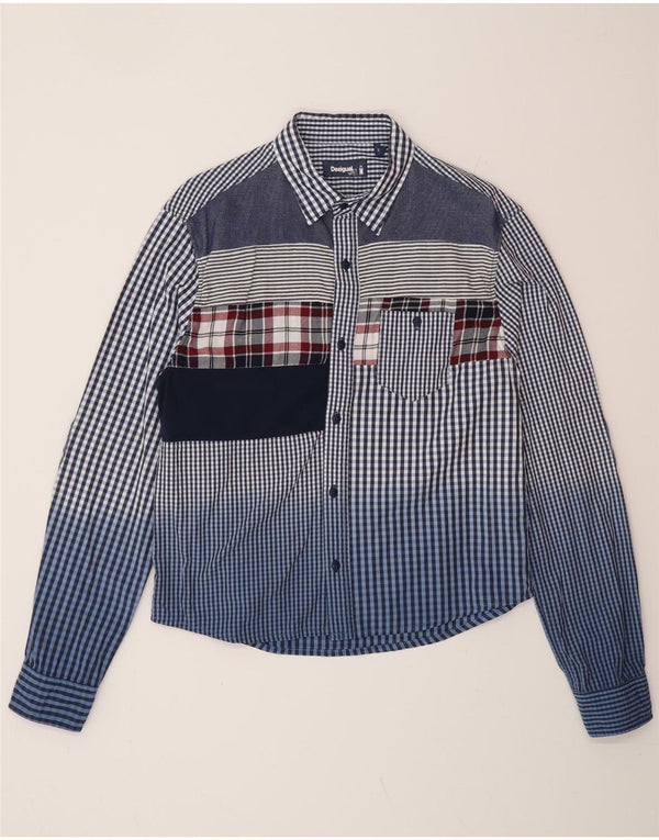 DESIGUAL Женская рубашка UK 14 Medium Blue Gingham