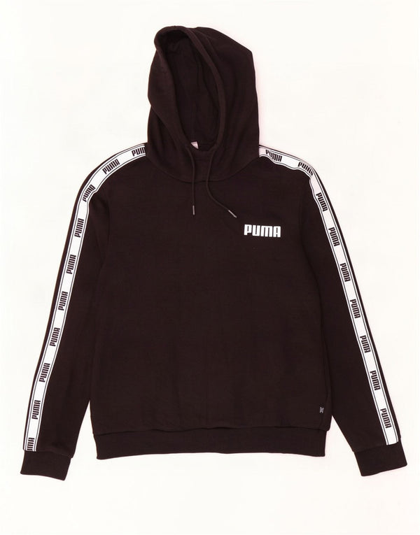 Женский джемпер с капюшоном с графическим рисунком Puma, большой черный, с цветными блоками