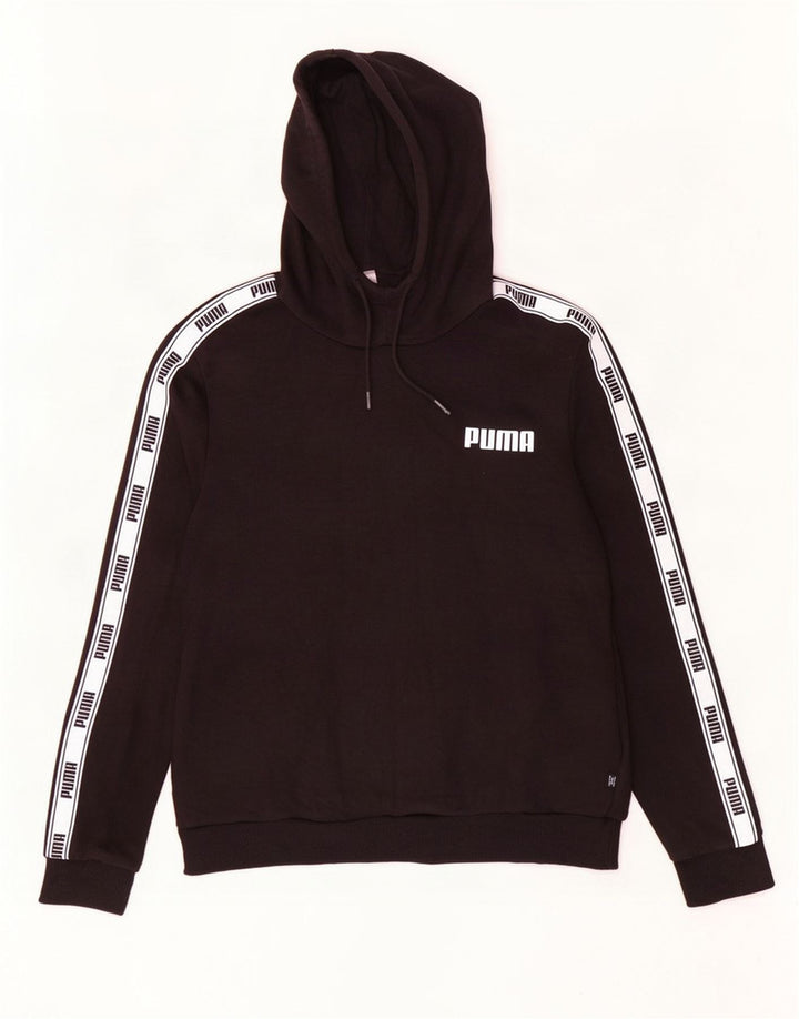 Женский джемпер с капюшоном с графическим рисунком Puma, большой черный, с цветными блоками