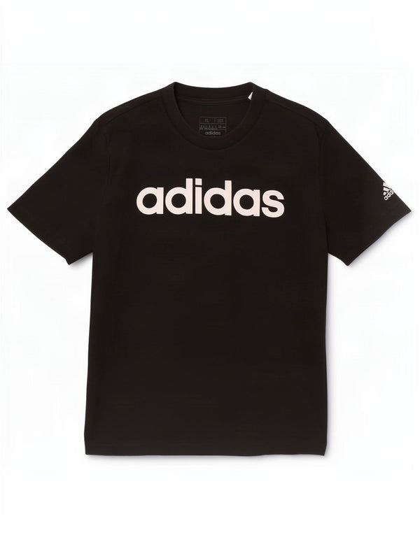 Женская футболка Adidas Slim Fit с рисунком, топ UK 20/22 XL, черный хлопок