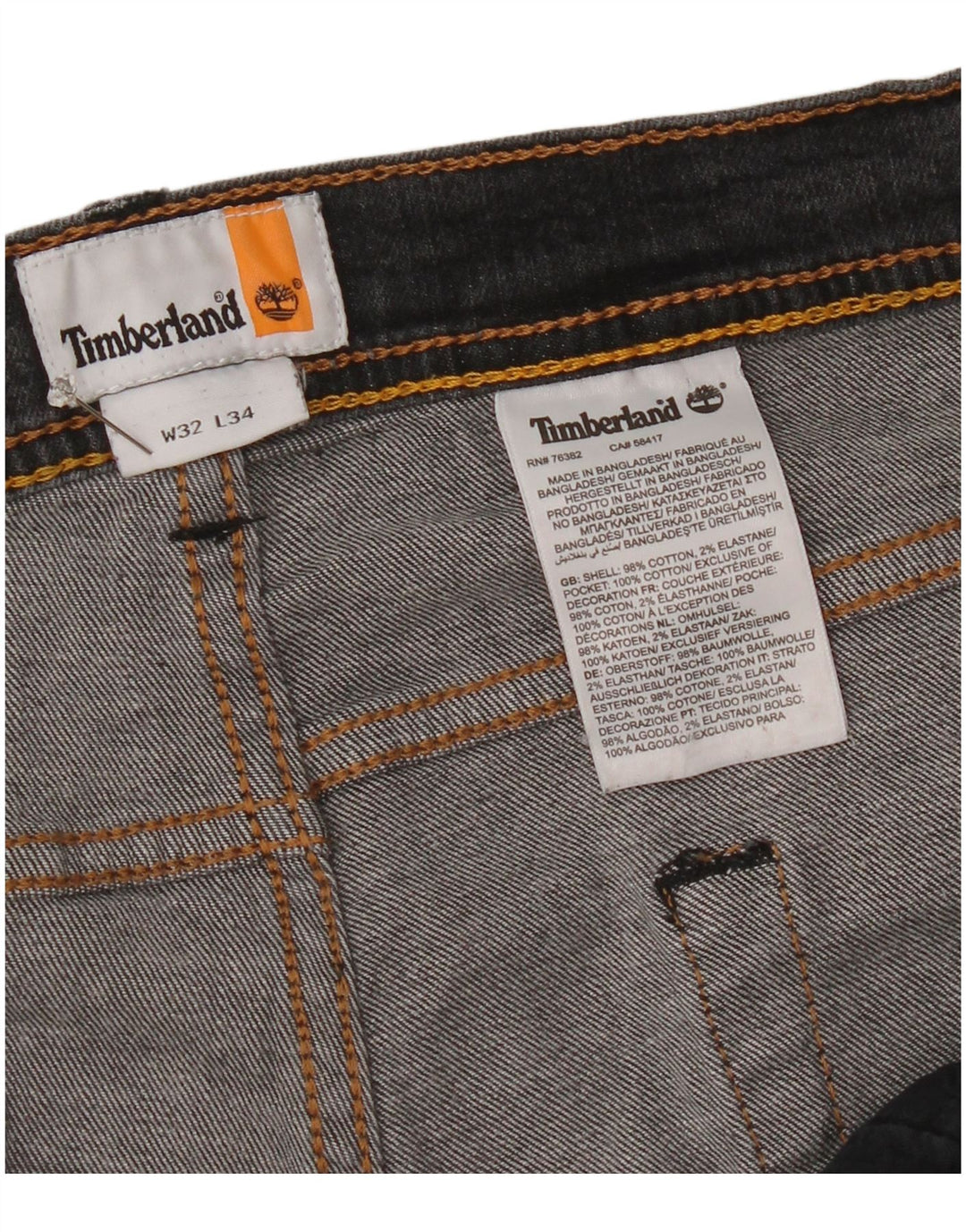 Мужские узкие джинсы Timberland W32 L34 серые, хлопок