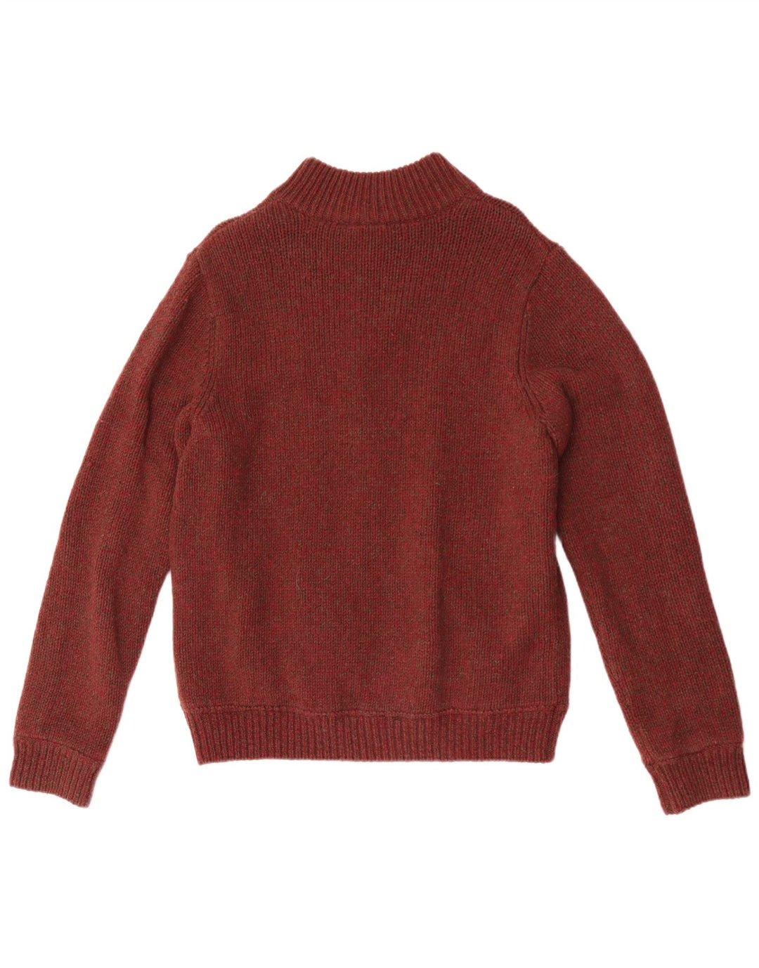 Мужской кардиган на молнии L.L.Bean, маленький темно-бордовый шерстяной свитер с крапинками