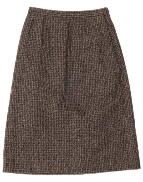 Винтажная женская юбка-трапеция W22 2XS Серая с узором 