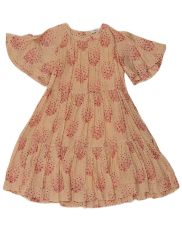 Многоярусное платье Reiss для девочек 6-7 лет, розовое из вискозы с цветочным принтом
