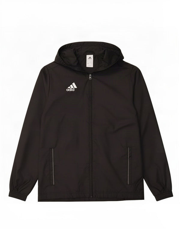 Adidas Дождевик с капюшоном для мальчиков 13-14 лет, черный полиэстер