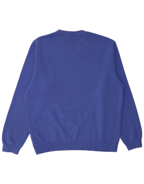 Мужской свитшот с рисунком Nike, хлопковый джемпер среднего синего цвета с цветными блоками