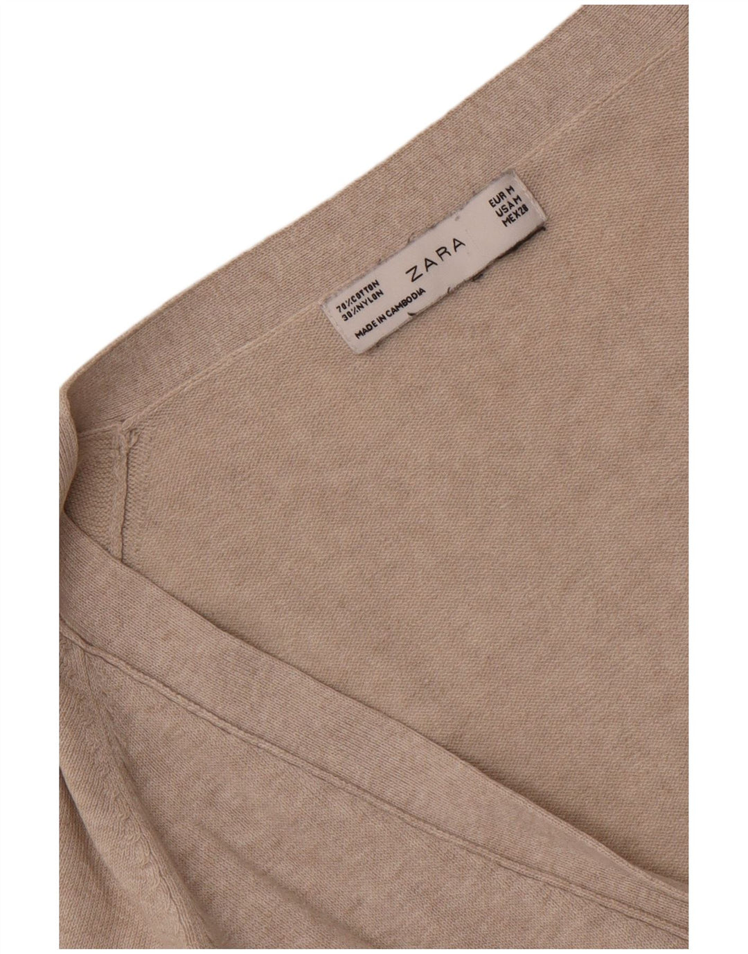 Женский кардиган Zara UK 12, хлопковый средний серый цвет в крапинку