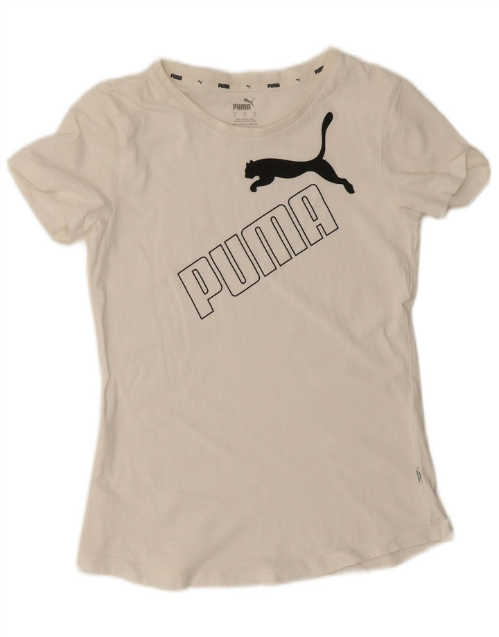 Женская футболка с рисунком Puma Top UK 10, маленькая белая