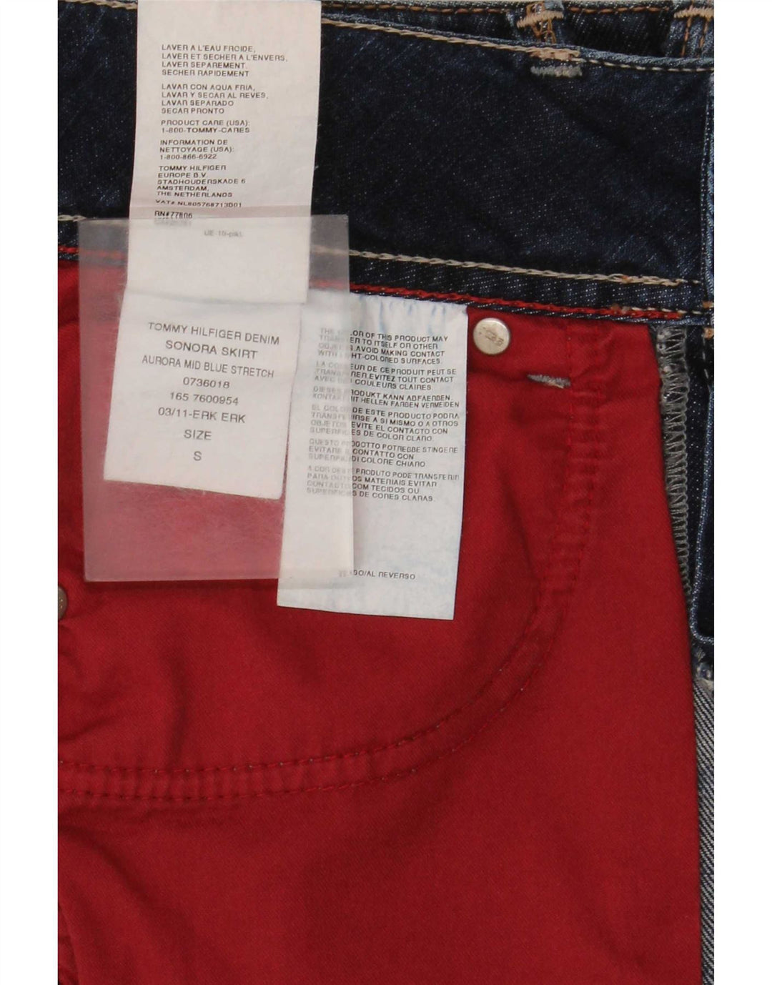 Tommy Hilfiger Женская джинсовая юбка, маленькая W27, синяя, хлопок