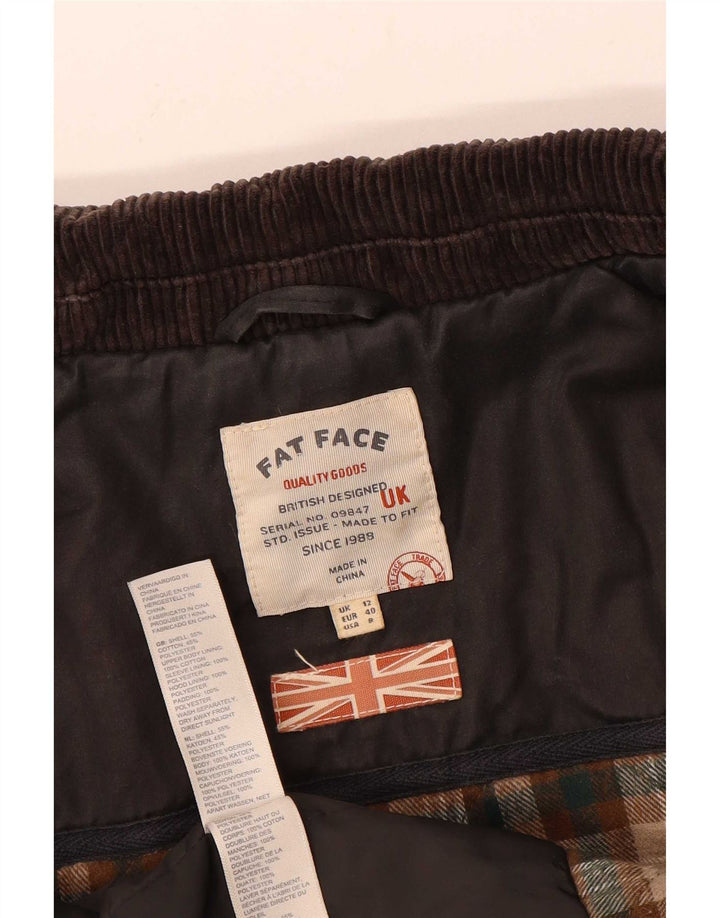 Женское пальто из вощеного хлопка Fat Face UK 12, средний черный цвет