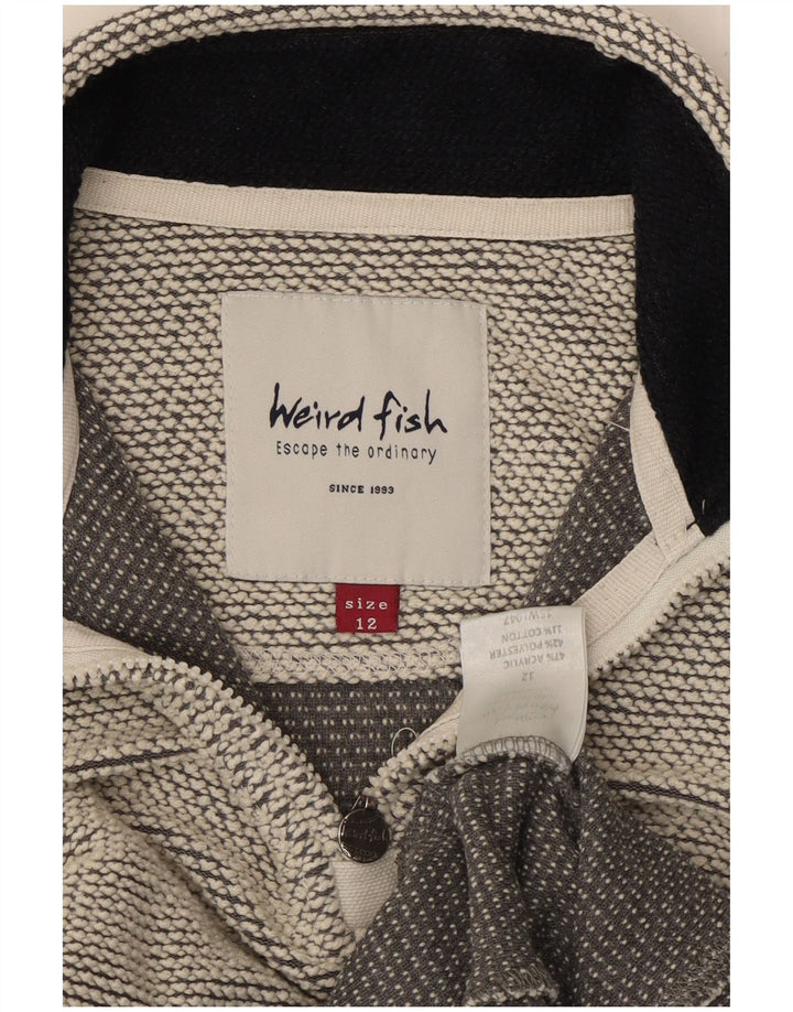 Женский свитер WEIRD FISH с воротником на молнии, UK 12, средний серый акрил