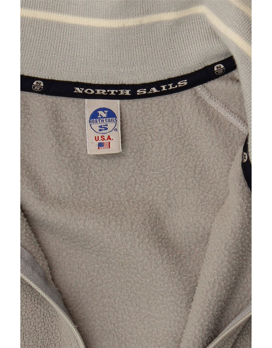 Мужская флисовая куртка North Sails UK 40, большая серая, полиэстер с цветными блоками