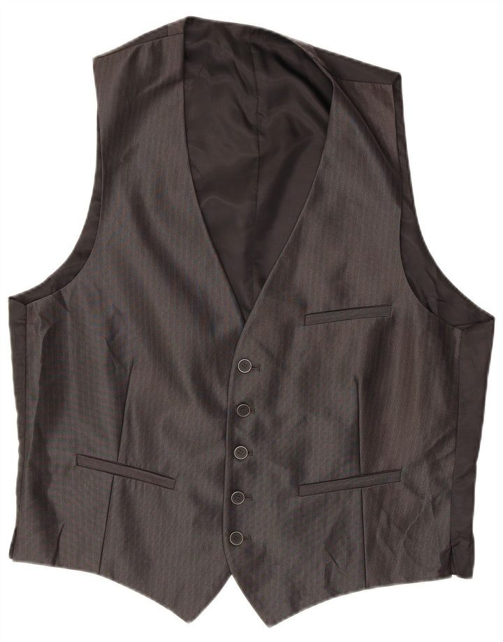 Мужской костюм-тройка Angelo Litrico EU 54 2XL W38 L30, серый классический в тонкую полоску