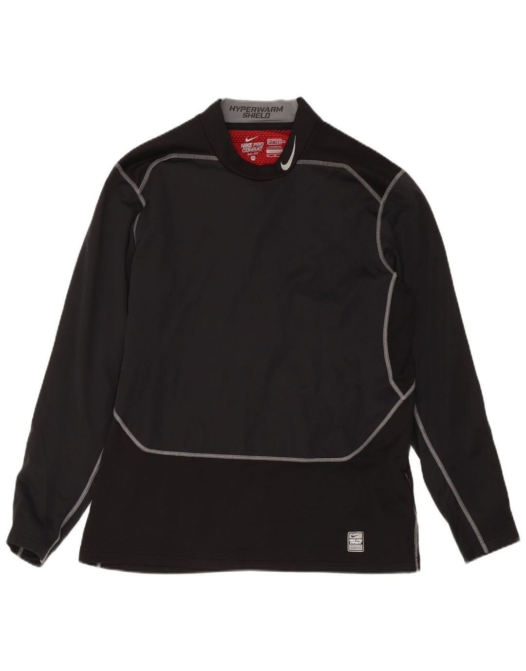 Мужской топ Nike Dri Fit с длинным рукавом XL, черный полиэстер с цветными блоками