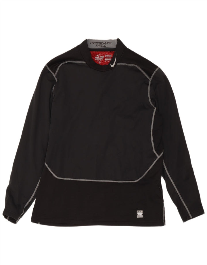 Мужской топ Nike Dri Fit с длинным рукавом XL, черный полиэстер с цветными блоками