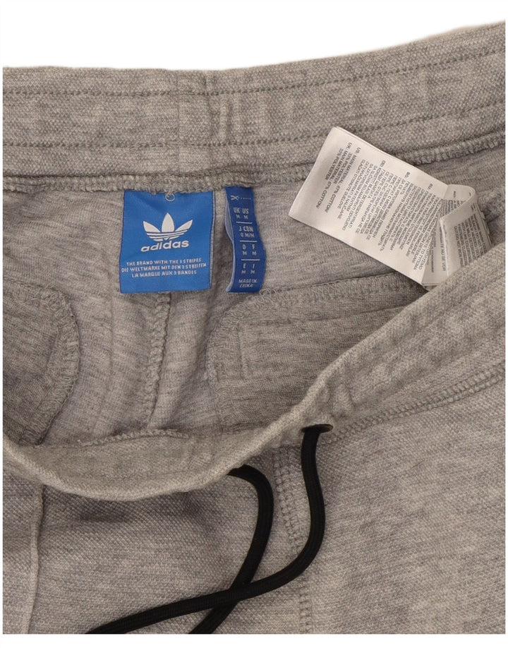 Мужские спортивные брюки-капри Adidas среднего серого цвета с крапинками из хлопка